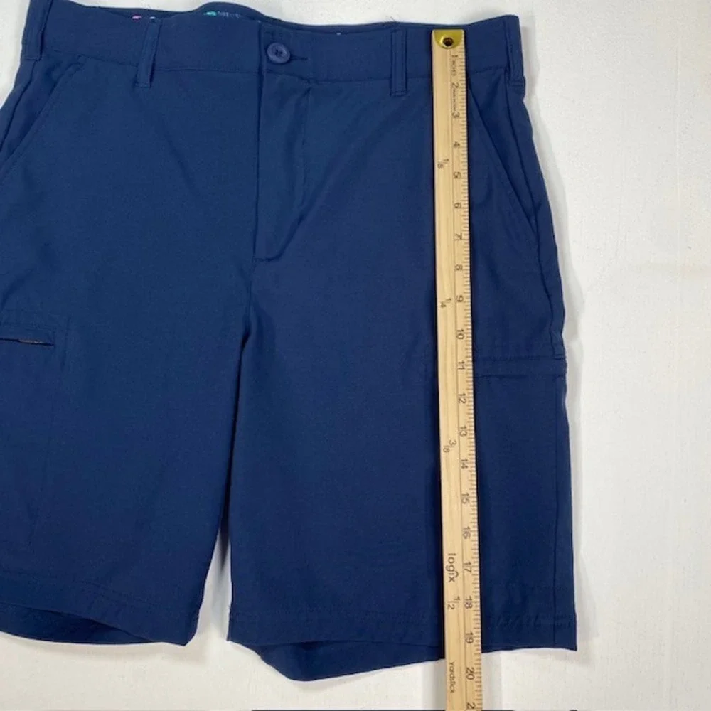 Birdie Bound‎ Mens Navy Blue Performance Golf Cargo Shorts Size 34 Tropical Trim